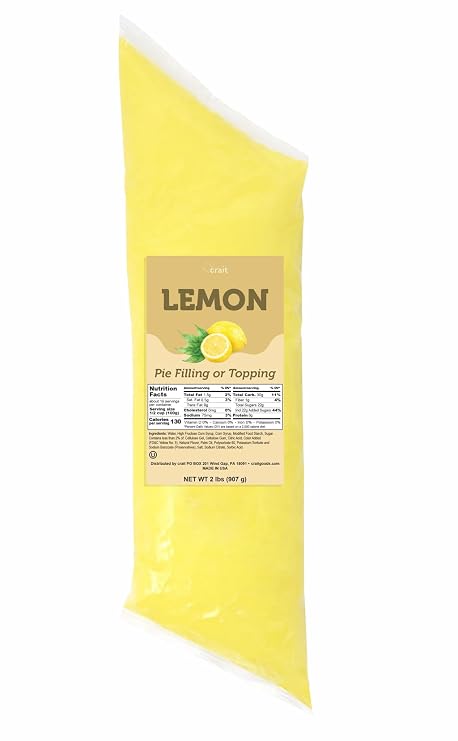 Lemon Pie Filling Easy Squeeze Bag 2 lb | Thick Lemon Dessert Filling for Cakes, Cookies, Cheesecake & Baking