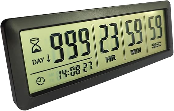 Digital Countdown Days Timer, Black