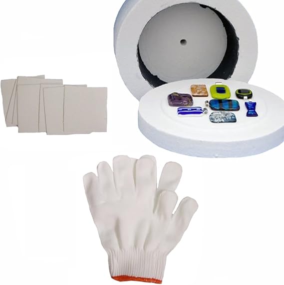 1 Large Microwave Kiln 1 Pair of White Cotton Gloves and 10 Sheets of Kiln Papers