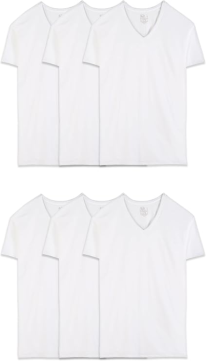 Fruit of The Loom Men's V-Neck Undershirts, Moisture Wicking & Tag Free, Also Available in Tall Sizes