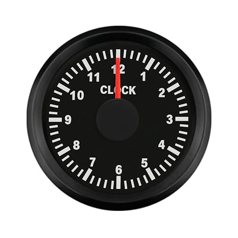 ELING 2" Auto Marine Clock Gauge Meter 12-Hour Format with Backlight 52mm Diameter