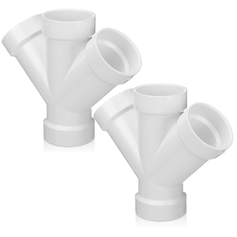 Pushglossy 2 Pcs 2 Inch Schedule 40 PVC Dwv Double Wye Fitting