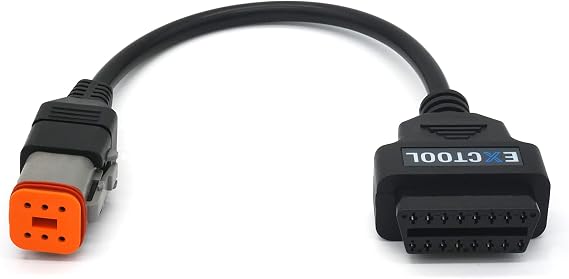 Motorcycle OBD2 Diagnostic Adapter Compatible with Har-Ley Fuel Injected Motorbike Models with 6 Pin Connector CAN-Bus Protocol 1 Feet Cable
