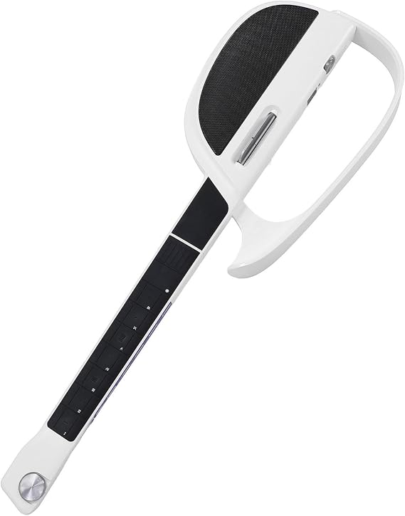 Stringless Guit Stringless, Powerful Chord Synthesizer, Interactive Sheet Music, Automatic Drum Machine for Easy Rhythm Style Transformation Foldable (White)