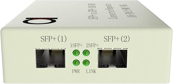 10G SFP+ to SFP+ Fiber to Fiber Media Converter - 10G OEO 3R Transparent Repeater - 2 x Standard Open SFP+ Slots - Universal - Supports 10GB SFP+ Fiber and Copper Modules - Without Transceivers