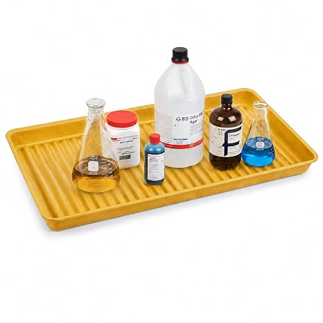 Eagle Spill Containment Utility Tray, 5 Gallon Sump, Made in USA, Yellow
