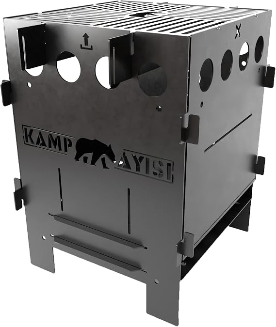 Kamp Ayısı® Pyro™ Ateş Kutusu: Portatif ve Katlanır Çok Yakıtlı Kamp Sobası | Barbekü, Izgara Katlanır ve Portatif Çantalı Kamp Ocağı | Kamp Etkinliği Kamp Ateşi Odun Ateşi (Çok Yakıtlı Kamp Sobası)