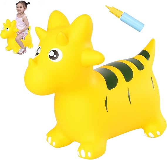INPANY Bouncy Horse, Dinosaur Hopper Toys for Boys, Gifts Toy for Kid | Eco-Friendly PVC, Low Center Gravity, Cute Cartoon Design, Load 100 Lbs, Learn & Exercise & Active Fun, Gifts for 1-3 Kids