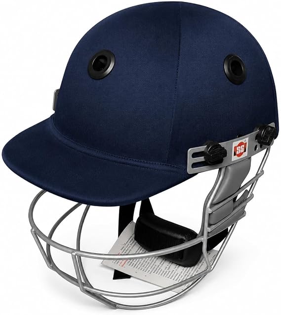 SS Cricket Legend Premium Cricket Helmet 'Multiple Sizes to Choose from (Large, Medium, Small), Color - Navy Blue