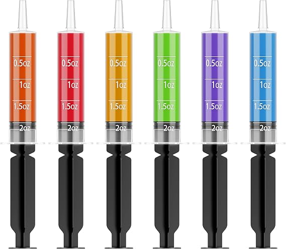 60 PACK 2 oz Party Black Jelly Syringes Shot, Big Durable Jelly Party Syringes Shot for Halloween, Thanksgiving Day, Christmas Bachelorette