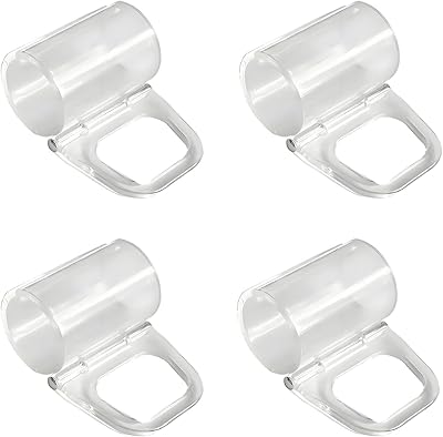 4 Pcs Roller Shades Pull Down Clips, Cordless Shade Handle Clamp Roller Shade Pulls Transparent Handle Pull Fit 20mm Rod Window Shades Pull Down Accessories