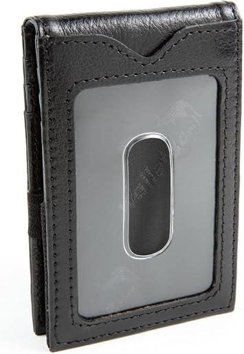 Men's Wallet RFID Thin Front Pocket Outer ID Black