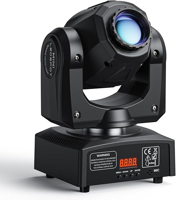 Moving Head DJ Lights,U`King 50W LED Moving Head Light with 7 Gobos 7 Colors Beam Spotlight by DMX and Sound Activated