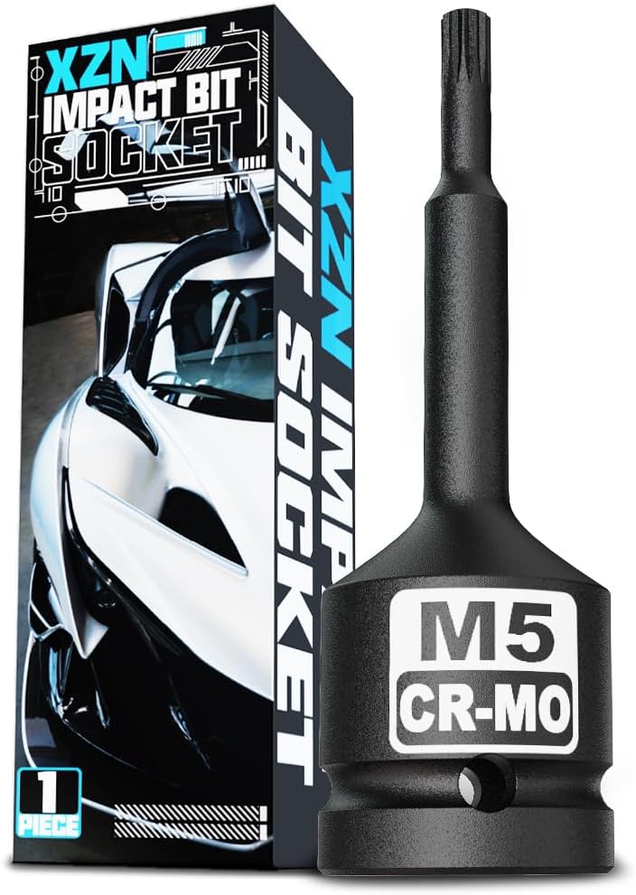 Kraft XZN Bit Insert 1/2 Inch M5 Power Multi-Tooth Bit Socket Wrench CR-MO Steel for Hand and Impact Wrenches