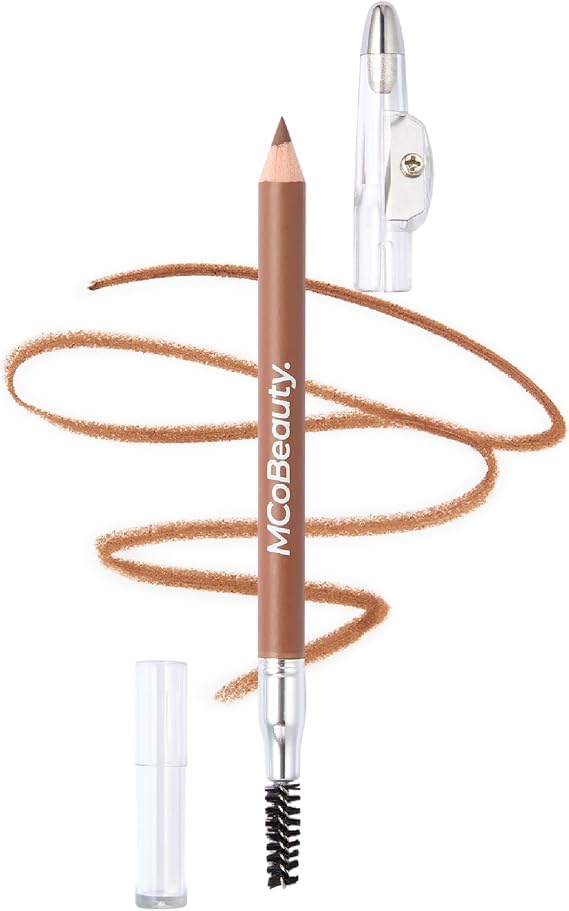 MCoBeauty Everyday Perfect Brow Pencil - Light Medium | Brow Pencil with Spoolie & Sharpener, Conditioning Easy Blend Formula, Vegan & Cruelty Free