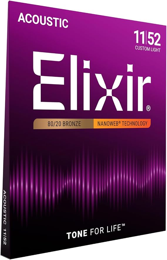 Elixir 16027 Nanoweb Phosphor Bronze Akustik Gitar Teli (11-52)