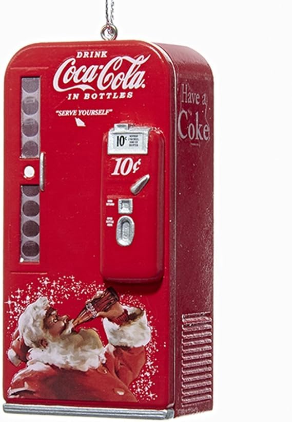 Kurt S. Adler Vintage Coca Cola Vending Machine with Santa Christmas Tree Ornament Coke New