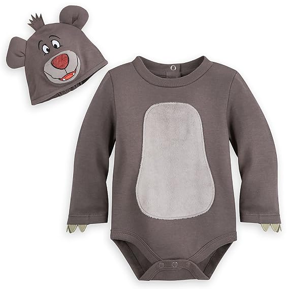 Disney Baloo Costume Bodysuit for Baby - The Jungle Book Size 0-3 MO Gray