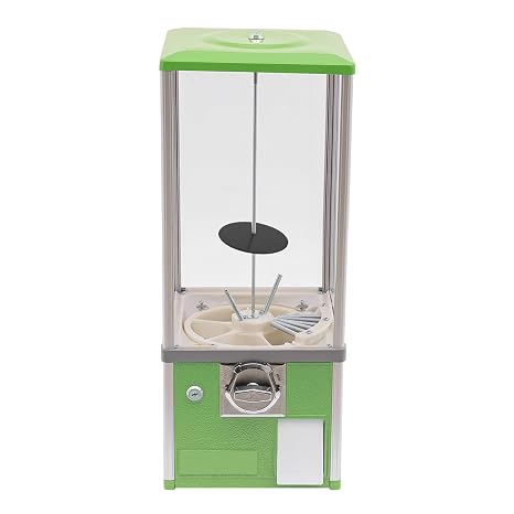 Commercial Vending Machine, Light Green 25 Cent Coin Operated Candy Gumball Machine, Big Capsule Toys Vending Dispenser, Heavy Duty Gacha Machine for Game Halls, Retail Stores, Amusement Park