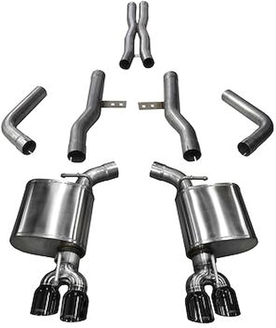 Corsa 14989BLK Cat Back Exhaust (Dual Rear Exit with Black Twin Pro Series Tips), 1 Pack