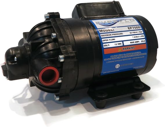 Everflo EF7000 Diaphragm / Demand WATER TRANSFER PUMP 7.0 GPM 12V Volt 60 psi by Everflo