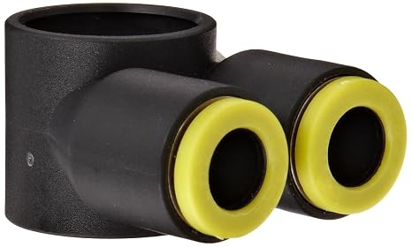 Legris 3118 08 13 Nylon & Nickel-Plated Brass Push-to-Connect Fitting, 90 Degree Banjo Elbow, 5/16" or 8 mm Tube OD x 1/4" BSPP Male