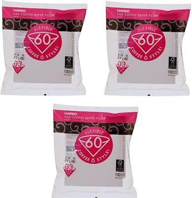 Hario 03 100-Count Coffee White Paper Filters, 3-Pack Set Total of 300 Sheets Japan import