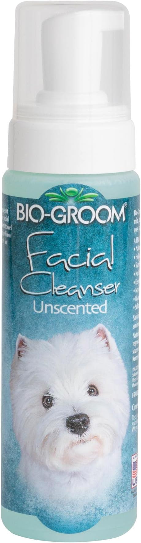 Bio-groom Facial Cleanser - Dog Face Wash, Unscented, No Rinse, Dog Face Scrub, Tear Stain Remover, Cruelty-Free, Made in USA, Dog Face Cleaner - 8 fl oz 1-Pack
