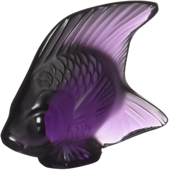 Lalique 30006 Fish Crystal, Frosted Purple
