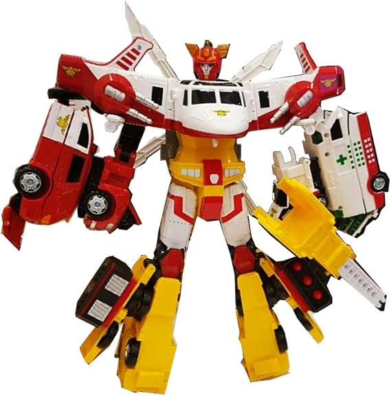 Mighty Guard 4-Stage Composite Robot - Helicopter Police Car Ambulance Dump Truck Transforms into One Robot, 24 x 16.1 x 5.1 inches 61 x 41 x 13 cm Parallel Income
