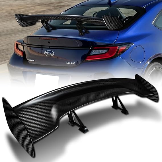 W-POWER, Carbon Fiber GT Wing Rear Trunk Lid Spoiler Wing Adjustable Universal 57 inch Down Force Car Rear Spoiler Wing, Racing Spoiler Wing BGW JDM Drift