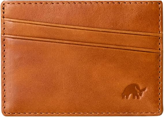 Bullstrap Leather Smart Wallet for Men with Tracker | Apple Find My Compatible Premium Full-Grain Genuine Leather Card Holder Wallet with Tracker Built-In | Slim & Beautiful w/Unique Patina | Sienna