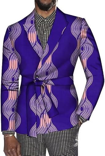 Mens Suit Jacket Business Blazer Sport Coats with Belt Casual Sports Jacket