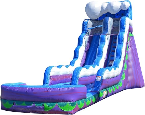 JumpOrange 19 Mermaid Water Slide Inflatable with Splash Pool, Commercial Grade, Kids and Adults, Tall Blow Up Waterslide, Outdoor Indoor, Wet Dry Use, Summer Fun, Backyard Water Park (with Blower)