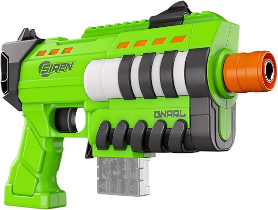 Siren Blasters Gnarl Ultra Long Range Blaster, Multi-Shot Compact Foam Dart Blaster, 5-Dart Magazine, 150 Ft Range, 150 FPS, Outdoor Games, Ages 14+