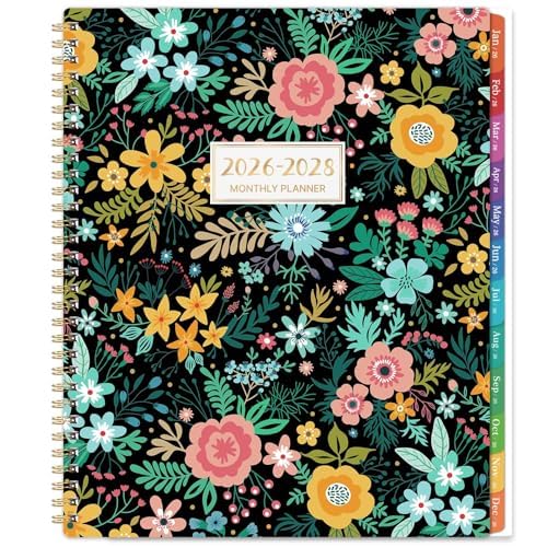 2026-2028 Monthly PlannerCalendar - 3 Year Monthly Planner 2026-2028 - January 2026 - December 2028, 9 x 11, 2026 Calendar Planner, 36 Months, Colorful Tabs, Inner Pocket, Notes Pages, Perfect for Long-Term Planning