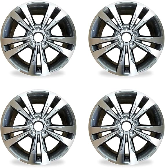 New Set of 18" 18x8.5 Alloy Wheel for 20142016 Mercedes-Benz E-Class, E350, E400 | OEM Design Replacement Rim | Machined Grey | Direct Fit - OE Stock Specs | 85397