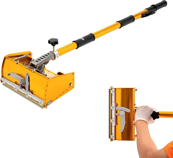 10" Drywall Taping Tool Flat Finishing Box Set & 35-59'' Extendable Handle