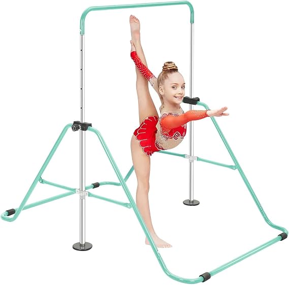 Gymnastics Bars, Junior Training Kip Bar Folding Gymnastics Equipment,Adjustable Height Horizontal Bar for kids ages 6-12 Girls for Home Gym Indoor Garden Outdoor