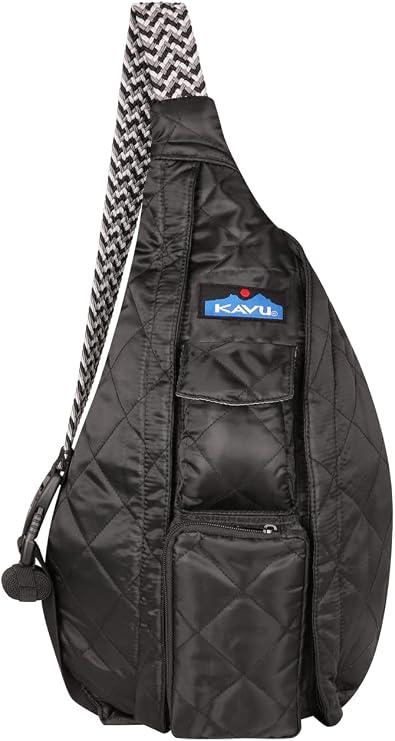 KAVU Original Rope Puff Diamond Quilted Mini Sling Pack, Black