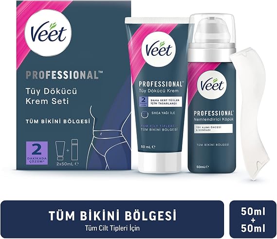 Veet Professional Bikini Bölgesi Tüy Dökücü Krem Seti (50 ml + 50 ml)