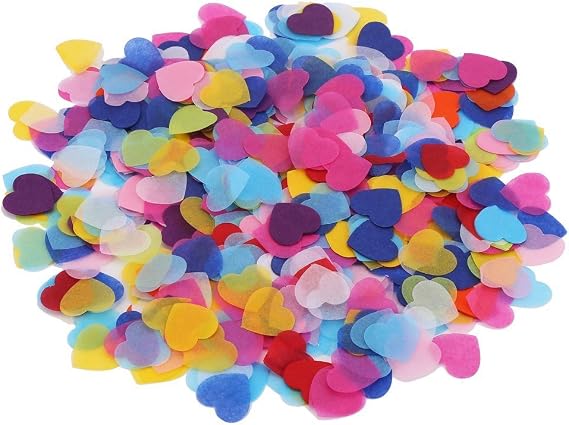 DECORA 1 Inch Multicolor Hearts Paper Confetti for Wedding St. Valentine's Day Decorations