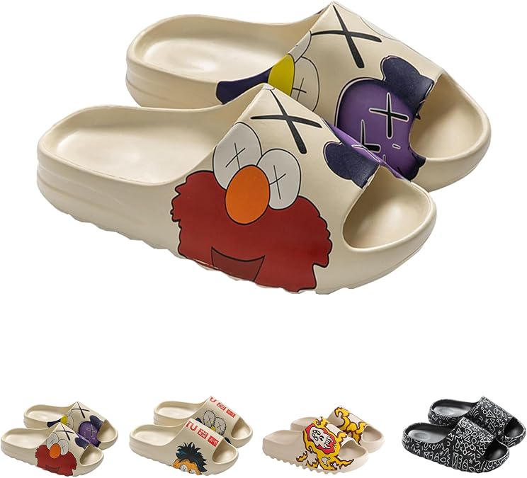 Cloud Slippers and Pillow Slippers for Women and Men,Quick Drying Open Toe Thick Soft Slides,Beach Shoes Water Shoes Non-Slip Indoor and Outdoor Sandals