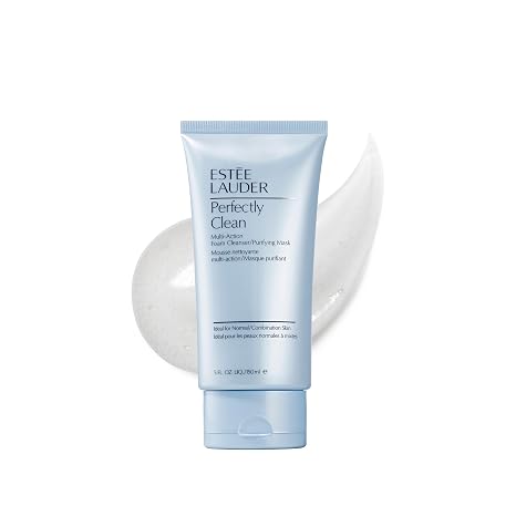 Estee Lauder Perfectly Clean Multi-Action Cream Face Wash Cleanser/Moisture Mask | Ideal for Dry Skin, 5 Ounce