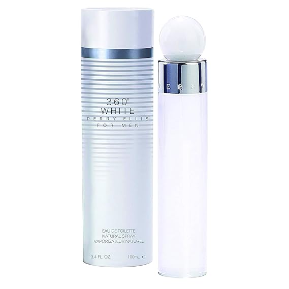 Perry Ellis 360 White Eau De Toilette Spray for Men, 3.4 Fl Oz (100 mL)