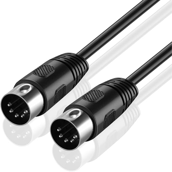 TNP 6FT MIDI Cable, 5 Pin DIN Male to Male Cord for Keyboard and Synth | Shielded 6Ft Male-To-Male 5 Pin Din Cord for Keyboards, Synthesizers, Drum Machines, Controllers, and Midi Interfaces