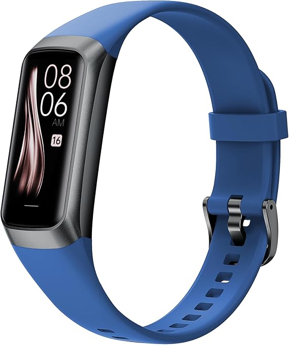 Fitness Tracker Activity Tracker 1.10''AMOLED Touch Color Screen,Smart Watch with 24/7 Blood Oxygen Heart Rate,Sleep Monitor,IP68 Waterproof,Step Counter Health for Women Men (Blue)