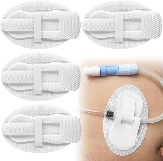 Feeding Tube Pads for Peritoneal Dialysis Peg/G/J Tube Stabilizer Accessories PD Abdominal Support Holder Patch Individually Packed Adhesive Stickers for Elderly Man Woman (Pack of 5)