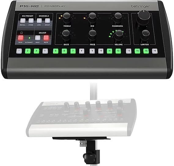 Behringer P16-HQ POWERPLAY 16-Channel Personal Monitoring Mixer with Mounting Bracket