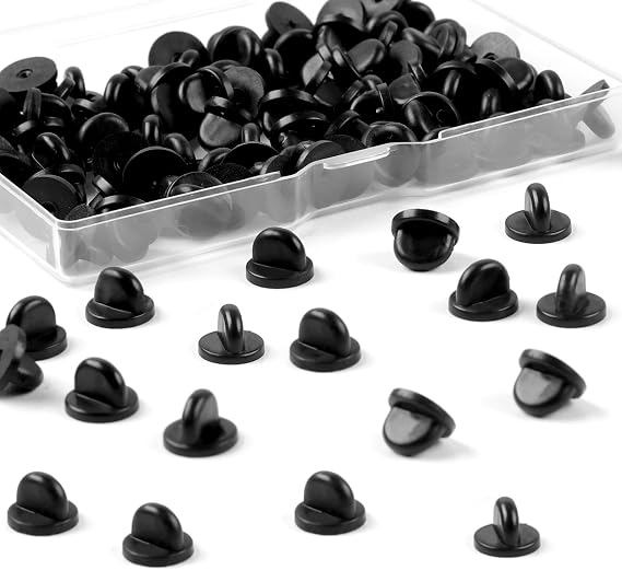 Phinus PVC Rubber Pin Backs, 100PCS Locking Pin Backs, Can Be Used for Badges, Lapel Pins, Enamelled Pins, Charms, Bags, Clothes, Denim Buttons and More